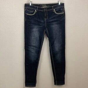 Vanity Premium Dark Wash Bling Pocket Harlow Jeans Size 32
